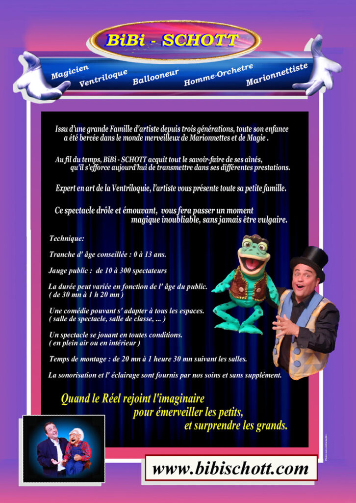 bibi-schott magicien et ventriloque pour petits et grands