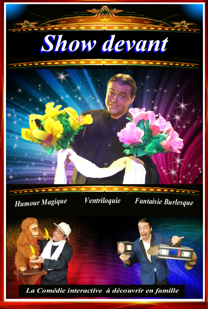 Show devant la comédie interactive à découvrir en famille avec de la magie burlesque, de la ventriloquie pour tous et de l'humour car il n'y a pas d'âge pour rêver un spectacle de Bibi-schott