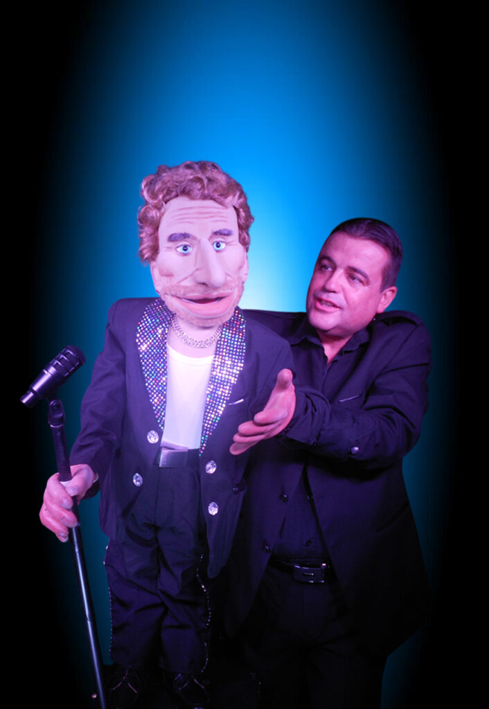 Ventriloque Bibi schott, humoriste, homme-orchestre, transformiste, clown, pour le cabaret et toute la famille