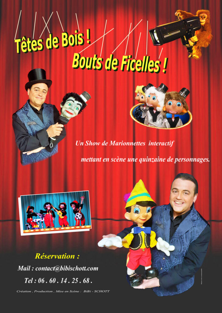 des marionnettes à fils originales, de la ventriloquie surprenante, bibi-schott est un personnage unique 