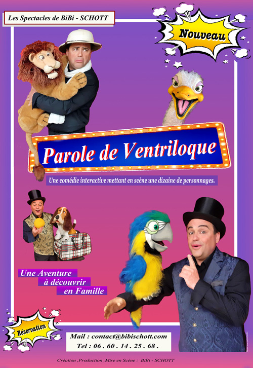 marionnettes de bibi-schott , parole de ventriloque est un spectacle pour toute la famille