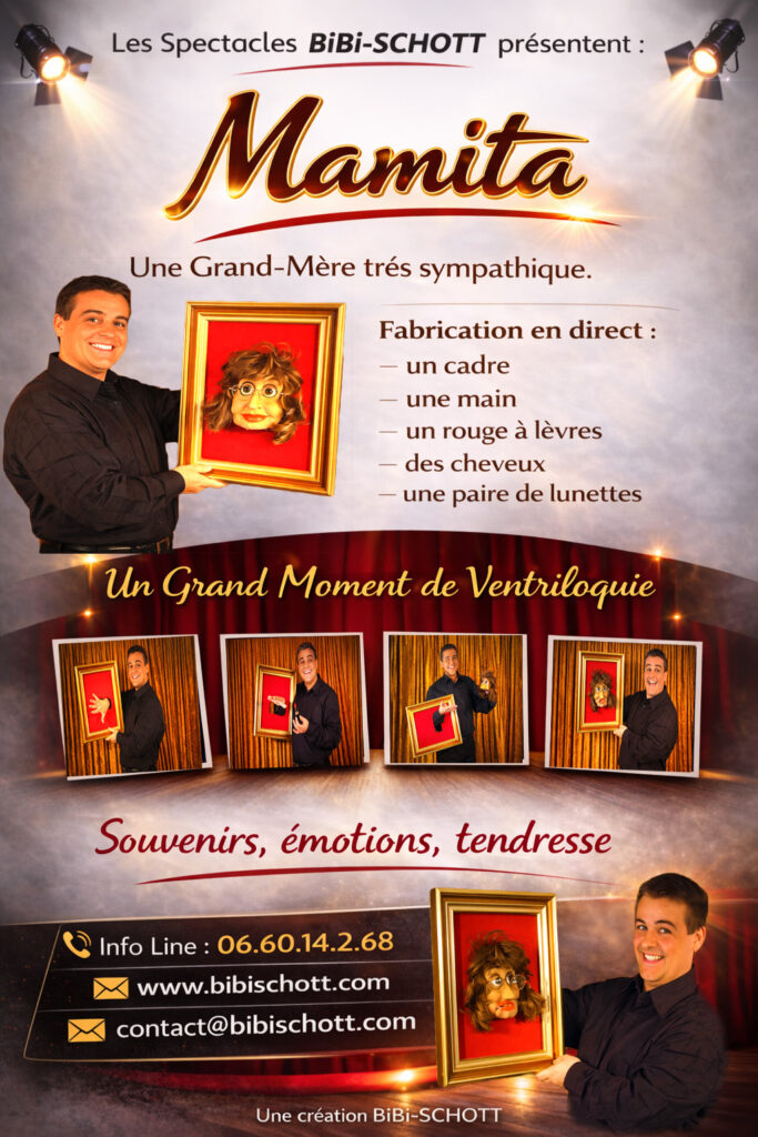 Marionnettes, Bibi-schott, spectacle pour enfants, Ventriloque, Noël, Magicien, 