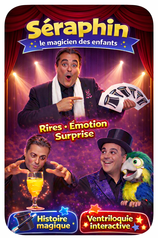 Séraphin le magicien ventriloque des des enfants, une aventure interactive inoubliable 