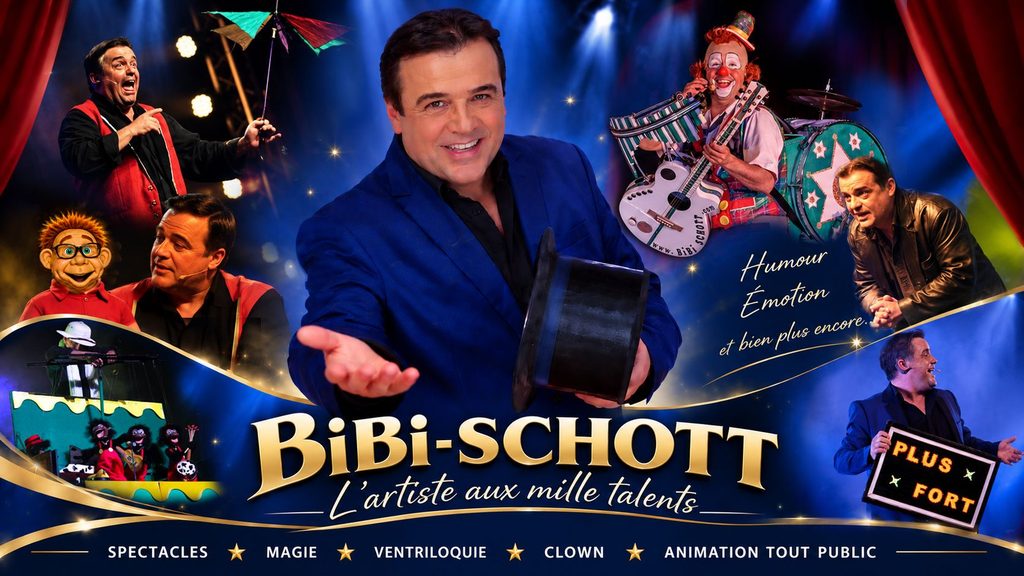 spectacle de BiBi - SCHOTT, ventriloque, magicien animation, enfants noël, marionnettes, clown, Homme- orchestre,